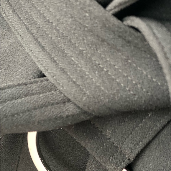 Black Grosgrain Red Stripe Classic Trench Coat - Picture 5 of 11